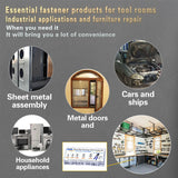 Kit de herramientas de tuerca de remache de presión, 430 piezas de combinación de tuercas de remache métricas (M8/M6/M5/M4/M3), adecuado para muebles, decoración, aplicaciones automotrices, marinas e