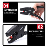 Knoweasy Pelacables y cortador automático, herramienta de pelado de cables 2 en 1 resistente para pelar cables, corte de