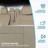 BDK PolyPro - Juego Completo de Fundas para Asiento de Auto, en Color Beige, Fundas para Asiento de Banco Dividido Delantero y Trasero, fácil de Instalar, para automóviles, Camiones, Furgonetas, SUV.