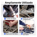 CYPODEW Llave Dinamométrica 1/2", Juego de Llaves de Vaso de Impacto Doble Dirección con 1/2 Barra de Extensión, 28-210Nm Llave de Torque Ajustable,3 Tomas (17mm, 19mm, 21mm) para Coche, Moto,CR-V