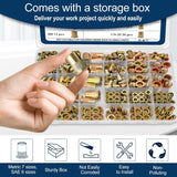 Vifmy - Kit de surtido de tuercas de remache métricas y SAE (420 unidades), m3 m4 m5 m6 m8 m10 m12#6-32#8-32#10-24 1/4"-20 5/16"-18 3/8"-16 UN. C Flat Head Rivnut Juego de tuercas de acero al carbono