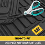 Alfombrillas de goma Cat para todo tipo de clima, para coche, camión, SUV y furgoneta, protección total, ribete duradero para adaptarse a revestimientos resistentes, sin olor, negro, número de modelo: CAMT-1004-BK