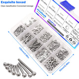 Mxuteuk - Juego de tornillos M2.5, M2.5 x 4/6/8/10/12/16/20/25 mm, kit de tornillos de cabeza hexagonal de acero inoxidable 304 con llave hexagonal G035-M2.5