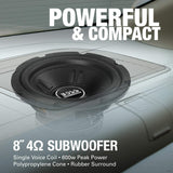Boss Audio Systems - Subwoofer Boss Audio CXX8 Chaos Extreme de 8 pulgadas y 600 vatios con bobina de voz única