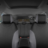 BDK carbón Borde Negro Completo de Fundas de Asiento de Coche Set de - Elegante y Elegante - Split Opción Banco 5 reposacabezas Delantera y Trasera Banco