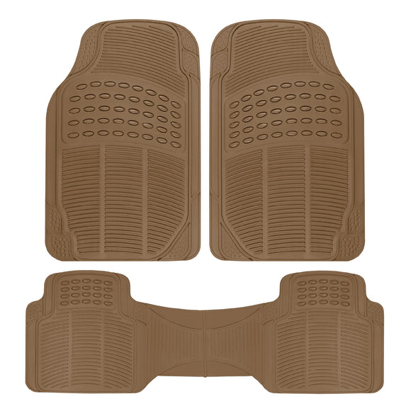 BDK ProLiner - Alfombrillas de Piso para Coches, Camiones, SUV, 3 Piezas para Todo Tipo de Clima con diseño de Ajuste Universal, Alfombrillas duraderas con Bordes de Captura, Alfombrillas de Goma