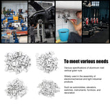 Tuercas remachables, 200 piezas Kit surtido de tuercas remachables, tuercas de inserción roscadas de cabeza plana de aluminio, juego de combinación M3/M4/M5/M6 de grano vertical empaquetado,Tuerca