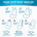 BDK PolyPro - Juego Completo de Fundas para Asiento de Auto, en Color Beige, Fundas para Asiento de Banco Dividido Delantero y Trasero, fácil de Instalar, para automóviles, Camiones, Furgonetas, SUV.