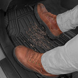 Alfombrillas de goma Cat para todo tipo de clima, para coche, camión, SUV y furgoneta, protección total, ribete duradero para adaptarse a revestimientos resistentes, sin olor, negro, número de modelo: CAMT-1004-BK