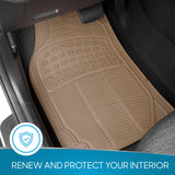 BDK Universal Fit - Alfombrilla de hule para el piso, 4 unidades, resistente a todo tipo de condiciones meteorológicas, Beige