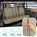 BDK PolyPro - Juego Completo de Fundas para Asiento de Auto, en Color Beige, Fundas para Asiento de Banco Dividido Delantero y Trasero, fácil de Instalar, para automóviles, Camiones, Furgonetas, SUV.