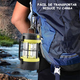 Linterna de Cámping Recargable,Linterna LED solar de emergencia para Camping, 4 modos de iluminación Con cable USB，Iluminación de gran área de 360° para pescar, acampar y hacer senderismo