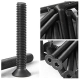 NIULUNBAO M5-0.8 x 40 mm, tornillos hexagonales de cabeza plana, acero de aleación grado 10.9, óxido negro, Allen Hex Socket 3 mm, 50 unidades
