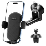 APPS2Car Soporte para Celular Automóvil 3 en 1 Potente Ventosa Porta Celular para Auto Parabrisas/Salpicadero/Ventilación Base Celular para iPhone, Samsung, Xiaomi Redmi, etc. para Fundas Gruesas