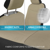 BDK PolyPro - Juego Completo de Fundas para Asiento de Auto, en Color Beige, Fundas para Asiento de Banco Dividido Delantero y Trasero, fácil de Instalar, para automóviles, Camiones, Furgonetas, SUV.
