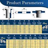 Vifmy - Kit de surtido de tuercas de remache métricas y SAE (300 unidades), M3 M4 M5 M6 M8 M10 M12#8-32#10-24 1/4"-20 5/16"-18 3/8"-16 304 de acero inoxidable UNUNUNC A UNUNC Head Nutsert