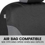 BDK carbón Borde Negro Completo de Fundas de Asiento de Coche Set de - Elegante y Elegante - Split Opción Banco 5 reposacabezas Delantera y Trasera Banco