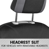 BDK carbón Borde Negro Completo de Fundas de Asiento de Coche Set de - Elegante y Elegante - Split Opción Banco 5 reposacabezas Delantera y Trasera Banco