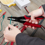 WGGE WG-015 - Pelacables profesional de 8 pulgadas, cortador de alambre, crimpadora de alambre, pelacables, herramientas de cableado y herramienta de mano multifunción.