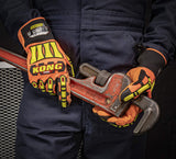 Ironclad KONG Pro - Guantes de alta visibilidad; protección de impacto TPR, resistente a los cortes A6, nivel 5 de abrasión, talla S, M, L, XL, XXL, XXXL (SDX2P-03-M)