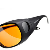Carlany - Gafas de seguridad láser (190 nm-490 nm OD 6 +, gafas de protección láser profesional para 405 nm, 445 nm, 450 nm, 473 nm de longitud de onda, luz UV / violeta y azul