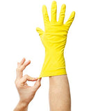 Guantes de látex amarillo SteadMax, guantes profesionales de goma reutilizables para limpieza general del hogar, lavado de platos, guantes desechables, mediano (3 pares)