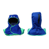 Gorro de soldadura transpirable, lavable, ligero, a prueba de polvo, resistente, para soldador, protección para el cuello, casco FR, azul L