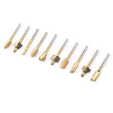 Brocas fresadoras  , 10PCS HSS Recubierto de Titanio Carpintería de Borde Cortadores Trimmer Router Machine Bits 1/8"Shank para Electric Trimmers para DIY Carpintería Talla Grabado Taladrado