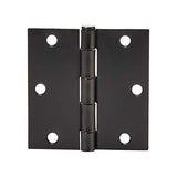 Amazon Basics - Bisagras cuadradas para puerta, 9 cm x 9 cm, 12 unidades, color negro mate