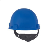 Casco de seguridad con suspensión Fas-Trac III de trinquete | Carcasa de polietileno, protección superior contra impactos, correas de corona autoajustables – Tamaño estándar en azul