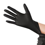 Guantes desechables negros de nitrilo sin látex y polvo de 6 mil, 100 unidades, texturizados, uso mecánico, limpieza, alimentos (negro (paquete de 100), XL (paquete de 100))