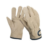 WUUOSSYUIS 1 Pareja Aislamiento de Cuero Guantes de Barbacoa ignífuga Grueso grulas Guantes Protectores Protección de Mano de Obra a Domicilio Alta Ardor, Caqui