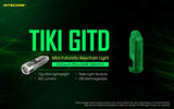 Nitecore TIKI GITD - Linterna recargable con USB, 300 lúmenes, brilla en la oscuridad, con cable de carga USB de la marca EdisonBright