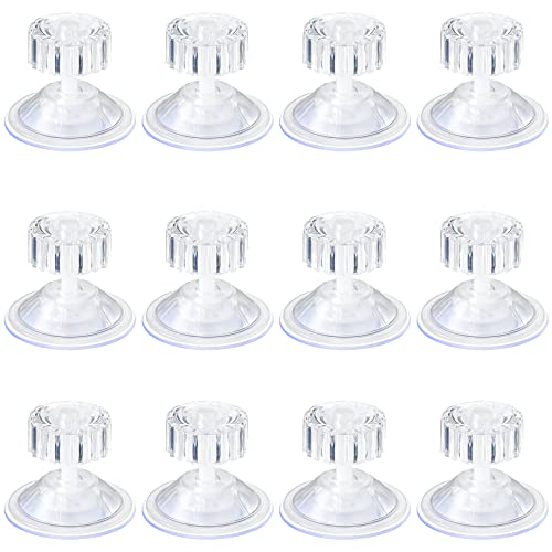 12 piezas de ventosa de tuerca de tornillo totalmente transparente fuerte de 1.78 pulgadas, ventosa transparente de ajuste de mano con tuerca de presión, ventosa, gancho de tuerca de tornillo, ventosa de vidrio para mesa para el hogar