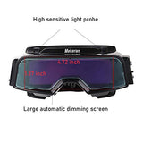 Gafas de soldadura de oscurecimiento automático, área de visión de 4.72 x 1.37 pulgadas, gafas de soldadura ensamblables con máscara de sombra ancha 4/9-13, trabajo de sensibilidad ajustable para cortar, moler para Tig Mig – TR1012