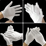 12 pares Guantes unisex de algodón blanco suave para manos secas grandes guantes de trabajo de algodón reutilizables manos secas eccema hidratante…