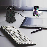 Power Strip Torre de Regleta Enchufe de Energía USB Multifuncional con 4 Puertos de Carga USB y 6 Outlet Adaptador,Torre protector de sobretensión Power USB estación de carga de computadora Para el Hogar, Escuela,Oficina, TV, Computadora Portátil, iPhone,