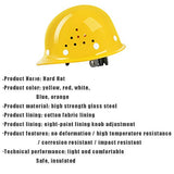 Casco Resistente, Casco FRP: DiseñO De Malla Transpirable, Casco De Seguridad De ConstruccióN con Sistema De SuspensióN Ajustable De 4 Puntos.