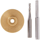 Broca Kit de incrustaciones de latón macizo para brocas de enrutado For 1/4 Templates for High RPM Routing | Includes 1/8 Carbide Router Bit/Cutter + 1/4 Shank, Universal Bushing, Retainer Nut, Collar, Alignment Pin