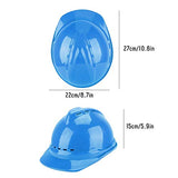 Casco Seguridad de ABS Recto Grueso, Protección Cabeza del Sitio Construcción Trabajador, Casco Rígido Ventilado y Transpirable Cinco Colores Disponibles(Azul)