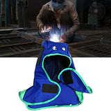 Gorro de soldadura transpirable, lavable, ligero, a prueba de polvo, resistente, para soldador, protección para el cuello, casco FR, azul L