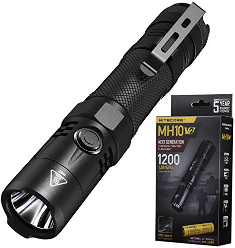 Nitecore MH10 1000 LM Recargable CREE XM-L2 U2 Linterna LED, Negro, Izquierda/Derecha