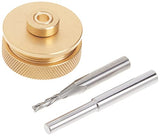 Broca Kit de incrustaciones de latón macizo para brocas de enrutado For 1/4 Templates for High RPM Routing | Includes 1/8 Carbide Router Bit/Cutter + 1/4 Shank, Universal Bushing, Retainer Nut, Collar, Alignment Pin