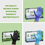 [100 unidades] Guantes desechables de nitrilo negro resistentes a los productos químicos, 6 mil. Guantes de látex extra resistentes y sin polvo, con textura, para los dedos, talla S