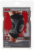 McDavid Rodillera de gel Manga de compresión elástica para dolor, recuperación, lesiones. Aumenta el flujo sanguíneo y la estabilidad de la rótula. Pierna izquierda o derecha. Artritis, bursitis, tendinitis, etc., Negro, L