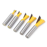 Brocas Fresadora  5 Unids de cola de milano Broca de cola de milano Extremo de cola de milano para herramientas de mano de madera de proceso Accesorios