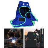 Gorro de soldadura transpirable, lavable, ligero, a prueba de polvo, resistente, para soldador, protección para el cuello, casco FR, azul L