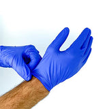 Guantes de nitrilo, sin látex, sin polvo, 100 unidades por caja (mediano, azul)