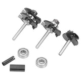 Broca fresadora de enrutador de inglete de bloqueo de aleación  3 dientes en forma de T juego de brocas de enrutador de madera herramienta de carpintería para recortar
