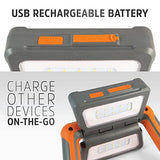 Energizer Linterna LED Recargable multipanel, Resistente al Agua IPX4, superbrillante, 1000 lúmenes, Cable de Carga USB Incluido, función de Banco de energía, Patas Ajustables